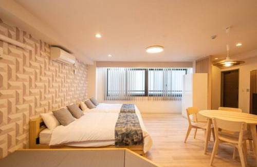 Asakusa Apartment | 浅草禅心居202室 浅草駅徒歩15分 2024年4月ニューオープン 43平米丸貸し切り ダブルベット2台と畳敷き布団2組 家庭式用品設備完備