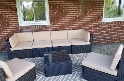 Michigan City House | 1 block to beach with Lake Views, Fire Pit & Room for 21. Spacious and Private