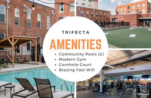 Downtown Apartment | 100 Year-Old Historic Brick 2BR Loft & Large Patio & Hammocks & High Ceiling