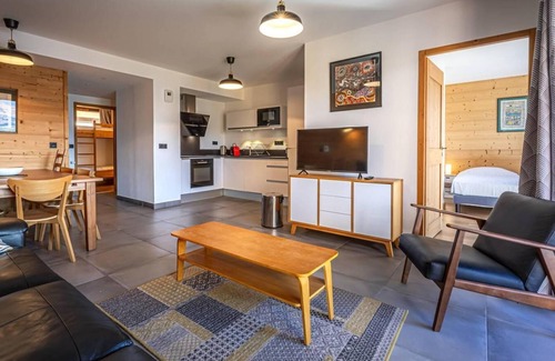 Arc-1800 Apartment | 100m from ski slopes, floor -1, view valley, fitness, sauna, hammam, terrace, parking, ski locker