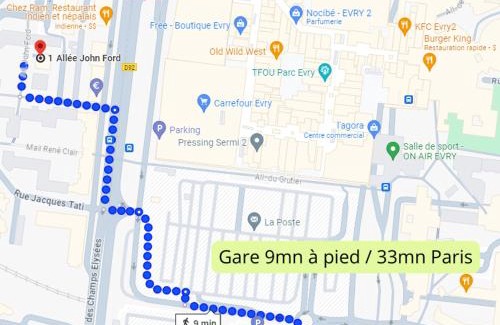 Courcouronnes Apartment | 10mn T12 - RER D, Paris 33mn, From 1 to 6 Guests, Undergroung Private Parking, Shopping Mall, Swimming Pool, Skating Rink, Théâtre, Cinéma, Library