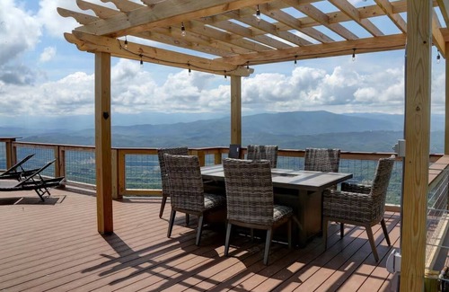 Sevierville Cabin | 180° Smoky Views Hot Tub Game & Movie Room
