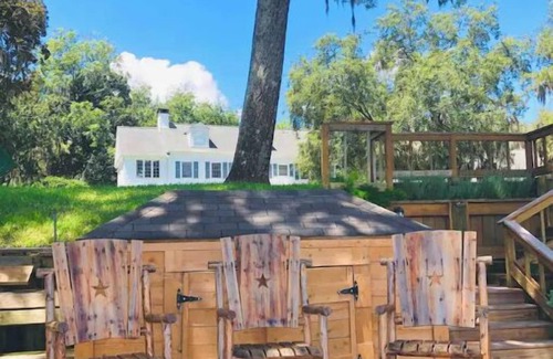 Green Cove Springs House | 1920 Carriage House on Private 5 Acre Riverfront Parklike Estate with DOCK