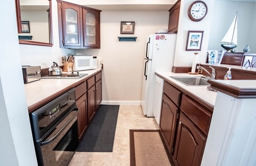 Boyne City Condo | 1BR Beachfront Condo on Gorgeous Lake Charlevoix | Fireplace | Sandy Beach |