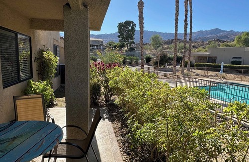 Palm Desert Condo | 2-bedroom condo adjacent to tennis/pickleball courts and swimming pool/jacuzzi