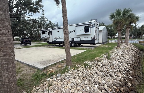 Horseshoe Beach RV Rental | 2 RV Canel spaces in Horseshoe Beach on concrete slabs Price is per space.