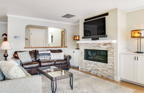 Olympia House | 2-story lakefront home spacious deck, gas grill, firepit, fireplace, lake views
