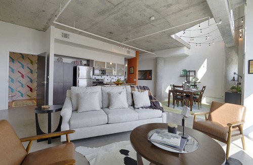 East Nashville Condo | 2-Story Loft with Views 30day min w/WiFi, AC, Parking, TV, Furnished, Rooftop