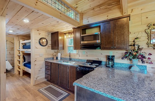 Mars Hill Cabin | 2 Tiny home cabins with private hot tubs, covered porches, & amazing views
