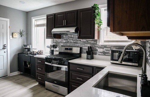 Cragin Apartment | 2BR w/Workspace + Coffee Bar Near Transit