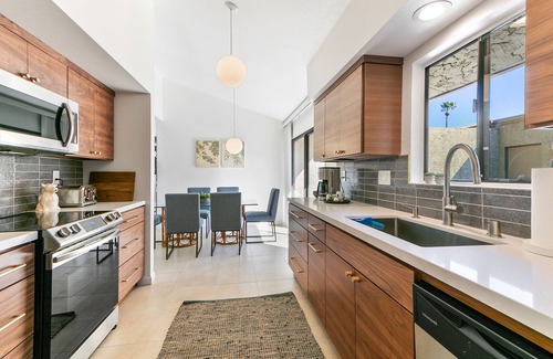 Sonora Sunrise Condo | 3/2 Fully Renovated Single Story Condo Steps from Smoketree Shopping Centers