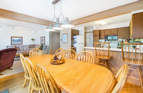 Harbor Springs Condo | 3-story dog-friendly condo w/free WiFi, balcony, shared heated pool, fireplace