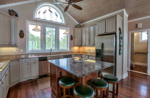 Panacea House | 3-Story Oceanfront Brick Home on St. Teresa Beach | 2 outdoor showers, 2 kitchen