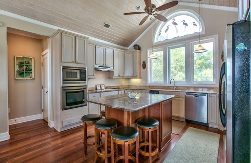 Panacea House | 3-Story Oceanfront Brick Home on St. Teresa Beach | 2 outdoor showers, 2 kitchen