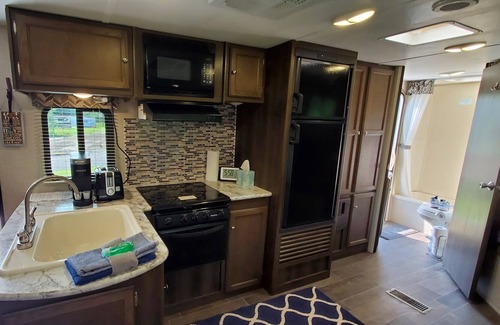 South Haven House | 31' RV Travel Trailer Camper on site in South Haven Michigan
