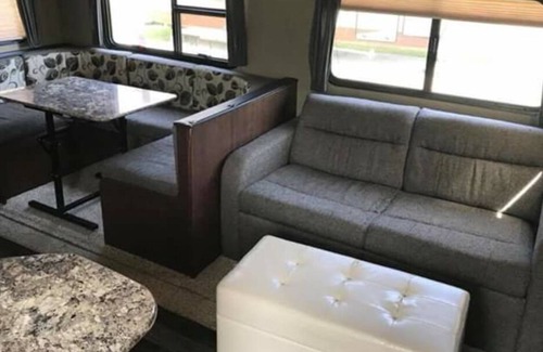 South Haven House | 32' RV Travel Trailer Camper on site in South Haven Michigan