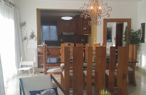 La Esplanada Apartment | 3BD central condo in Sosua, fully equipped, large pool, WIFI BBQ A/C Cable TV