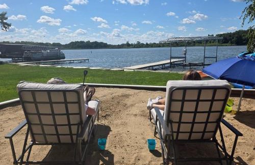 Fox Lake House | 3Bed 2Bath Luxury Lake House on Myers Bay Private Pier Beach Firepit and Deck