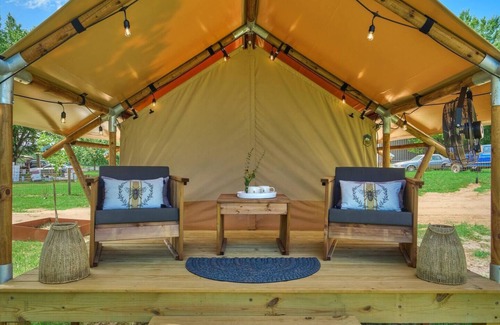 Navasota RV Rental | 4 AC Glamping Tents on Honey Farm in Houston