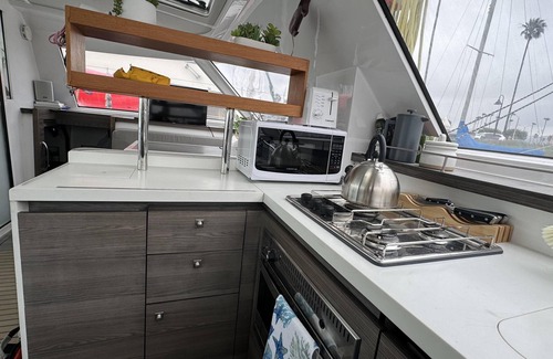 Ventura Boat Rental | 40 ft Catamaran Boatel w view in Ventura Harbor, Sleeps 6