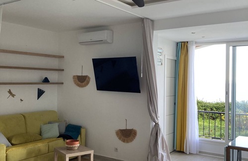 Figarella Apartment | 40M2 PANORAMIC SEA VIEW GARDEN LEVEL AIR-CONDITIONED