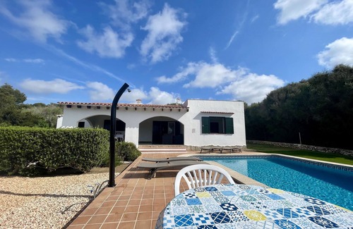 Binisafua Ski Chalet | 450m. from Es Caló Blanc! Menorquin Villa with Pool and Garden; Cap den Font.
