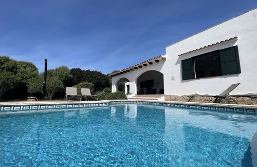 Binisafua Ski Chalet | 450m. from Es Caló Blanc! Menorquin Villa with Pool and Garden; Cap den Font.