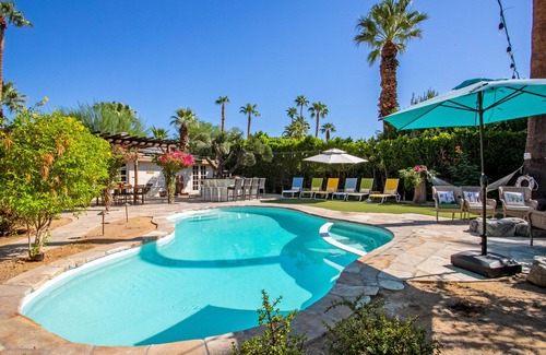Tahquitz River Estates House | 4BR 3BA w. Saltwater Pool + EV Charger in Beautiful South Palm Springs!