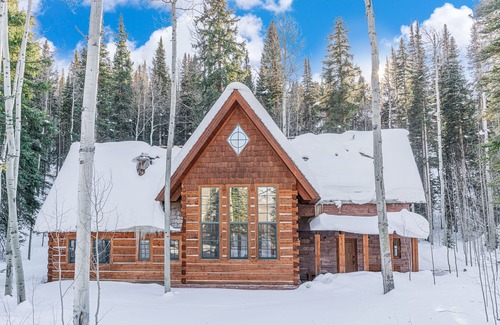 Mountain Village House | 4BR Lux Log Home Just Off Slopes: Hot Tub, Walk To Ski, 7 Beds