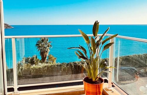 French Riviera Apartment | 5 minutes from Monaco! Studio with stunning sea view, beach access and train.