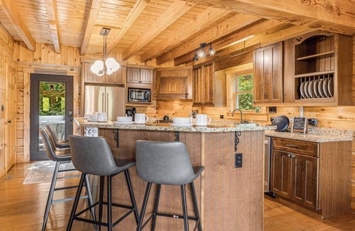 Black Mountain Cabin | 5BR Cabin w/Hot Tub, Mountain Views, & Game Room