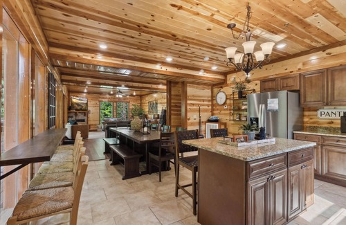 Caton Cabin | 6 King Master Suites, Large Pool, Grill, Hot Tub, Game Room and Theater!