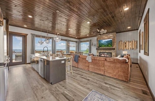 Sevierville Cabin | 6BR Lakeview Cabin/Indoor Pool/Tube Slide