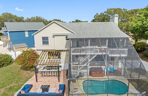 Largo Apartment | 6BR Waterfront Heated Pool Hot Tub Game Room Firepit