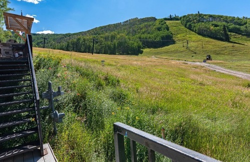 Glenwood Springs Condo | A bedroom alcove maximizes sleeping privacy in this condo.