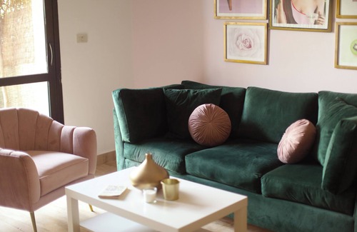 Sheikh Zayed City Apartment | A boho ground-floor apartment with garden view in a quiet area neighborhood
