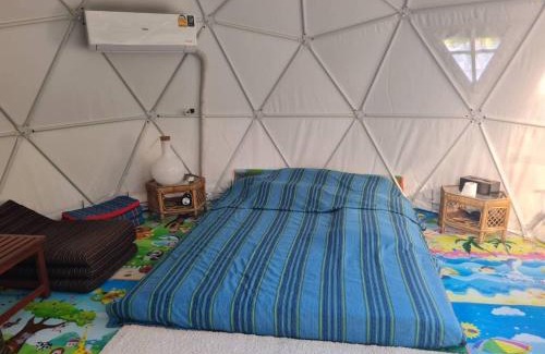 Phetchaburi House | A dome At Treehouse Outdoor Bathroom Facing The Mountains