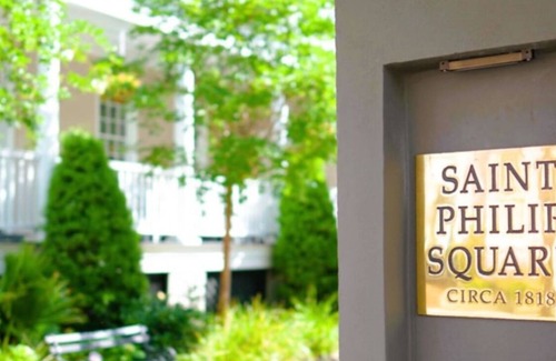 Downtown Charleston House | A4 at Saint Philip Square, One Block to King, Top Floor Courtyard View Apartment