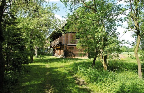 Burg-Dorf Apartment | Abendsonne-Backhaus, bedroom, living room/kitchenette, shower/WC - Penkehof Spreewald