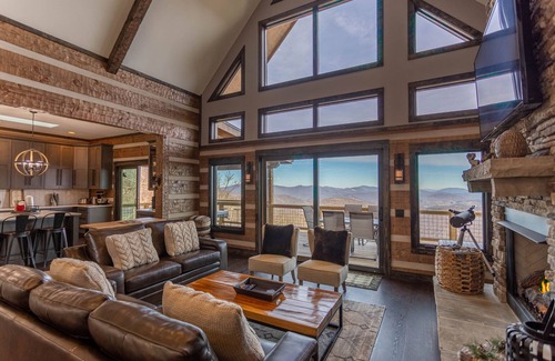 Boone Cabin | Above and Beyond - Luxury home. Hot Tub, Game Room, Theater, Fire Table, BIG views
