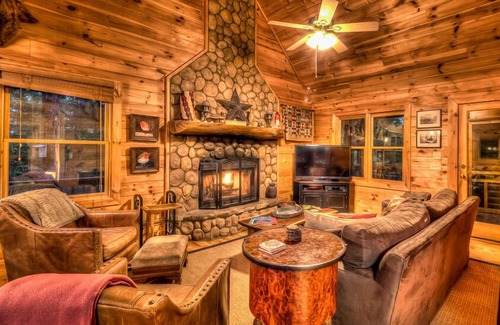 Foxfire Estates Cabin | Above It All- Pet Friendly | Screened Porch | Outdoor Fireplace