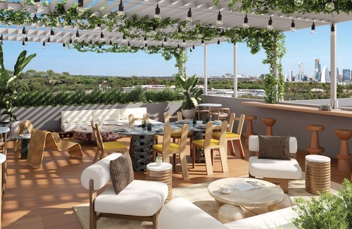 South Lamar Condo | Accessible Suite w/Private Balcony | Pool, Restaurant, Bar, Creative Space