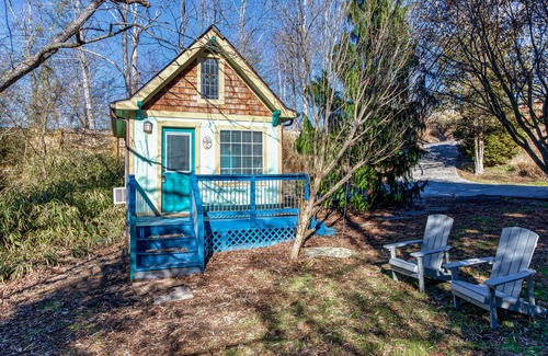 Arden Cabin | Adorable dog-friendly tiny home with creekside firepit, AC, & WiFi