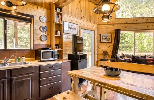 Taos Ski Valley Cabin | Amazing A-frame with mountain-view deck - walk to lifts, fireplace, dog-friendly