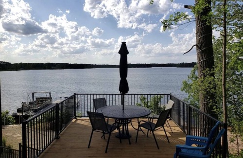 Turtle Lake House | Amazing fall colors, modern lakefront home with fire pit, dock, optional pontoon