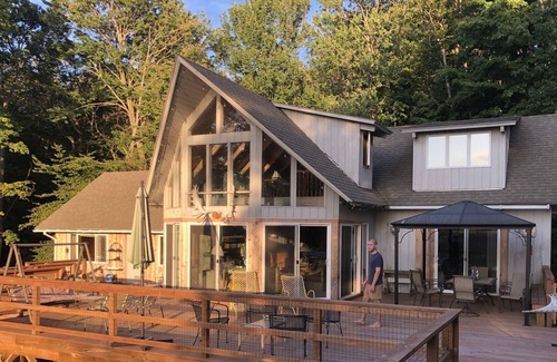 Frankfort House | Amazing Home with 300 ft of Lake Michigan beach, surrounded by 4 acres of woods