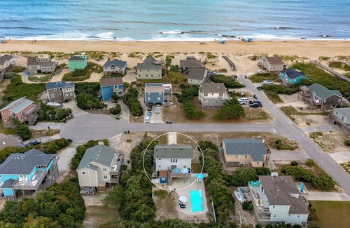 South Nags Head House | Amazing! Summer Shanty -ocean view, pool, hot tub, steps to beach, quiet street
