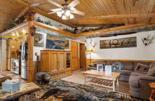 Fox Farm Cabin | Angels Seat - Beautiful log cabin with hot tub with a wood burning fireplace `