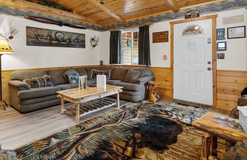 Fox Farm Cabin | Angels Seat - Beautiful log cabin with hot tub with a wood burning fireplace `