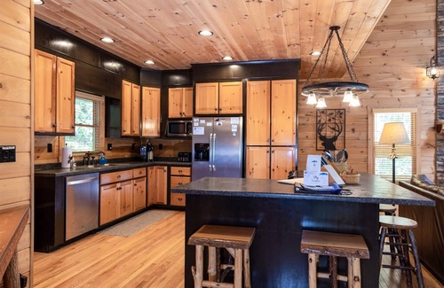 Morganton Cabin | Antler Lodge - Family Perfect, HotTub, FirePit, Pool Table, Creek, Pet Friendly